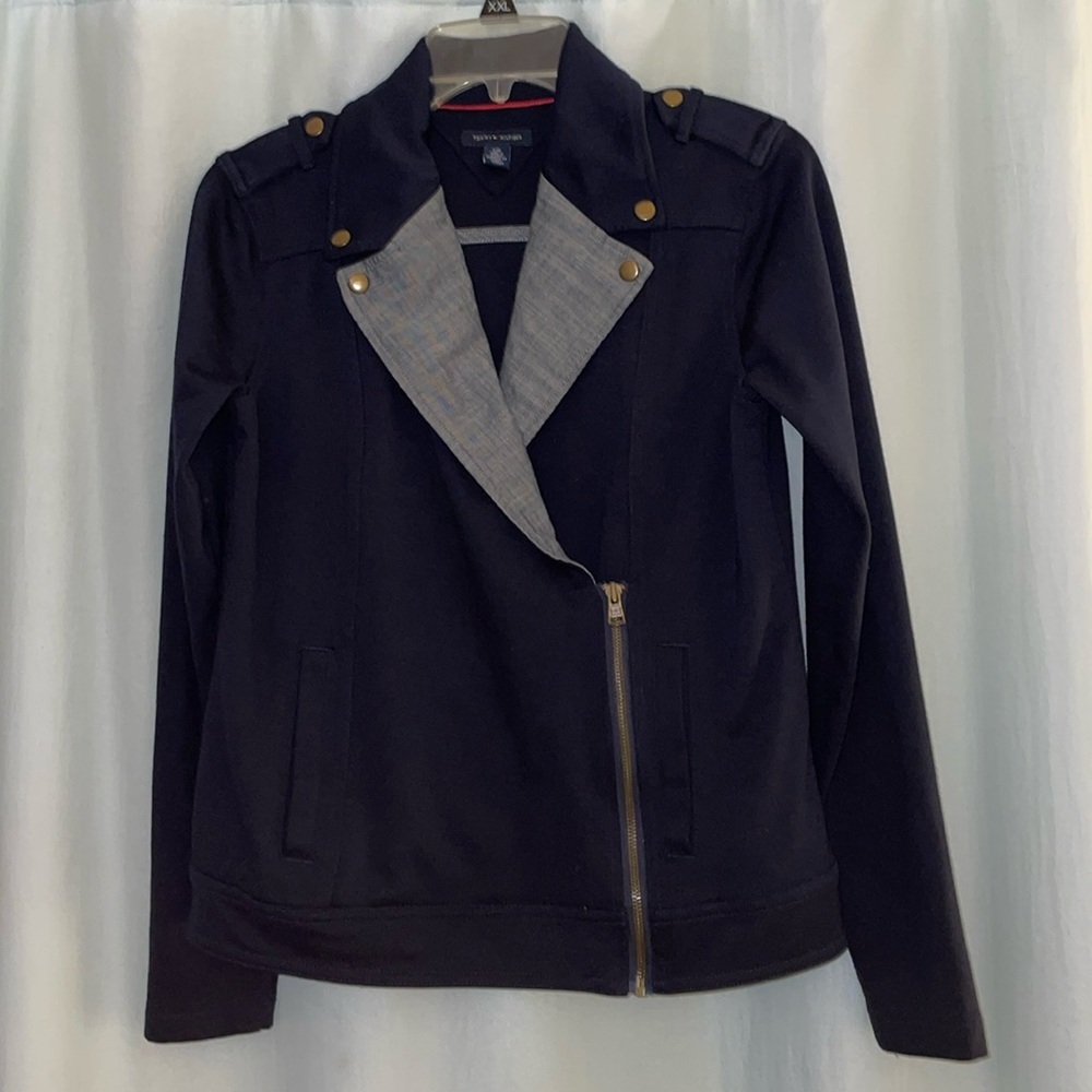 Tommy Hilfiger navy blue zip up blazer jacket, size small
